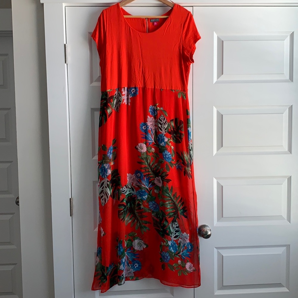 Tropical short overlay dress